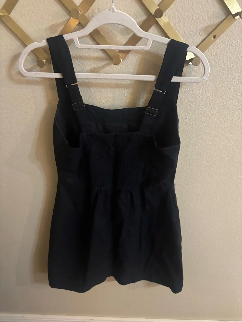 Abercrombie & Fitch Black Square-Neck Linen Blend Mini Dress Size M